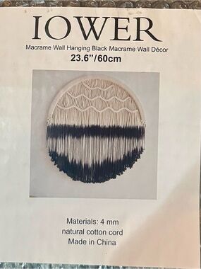 Boho Macrame Wall Hanging Black Circle Decor Large